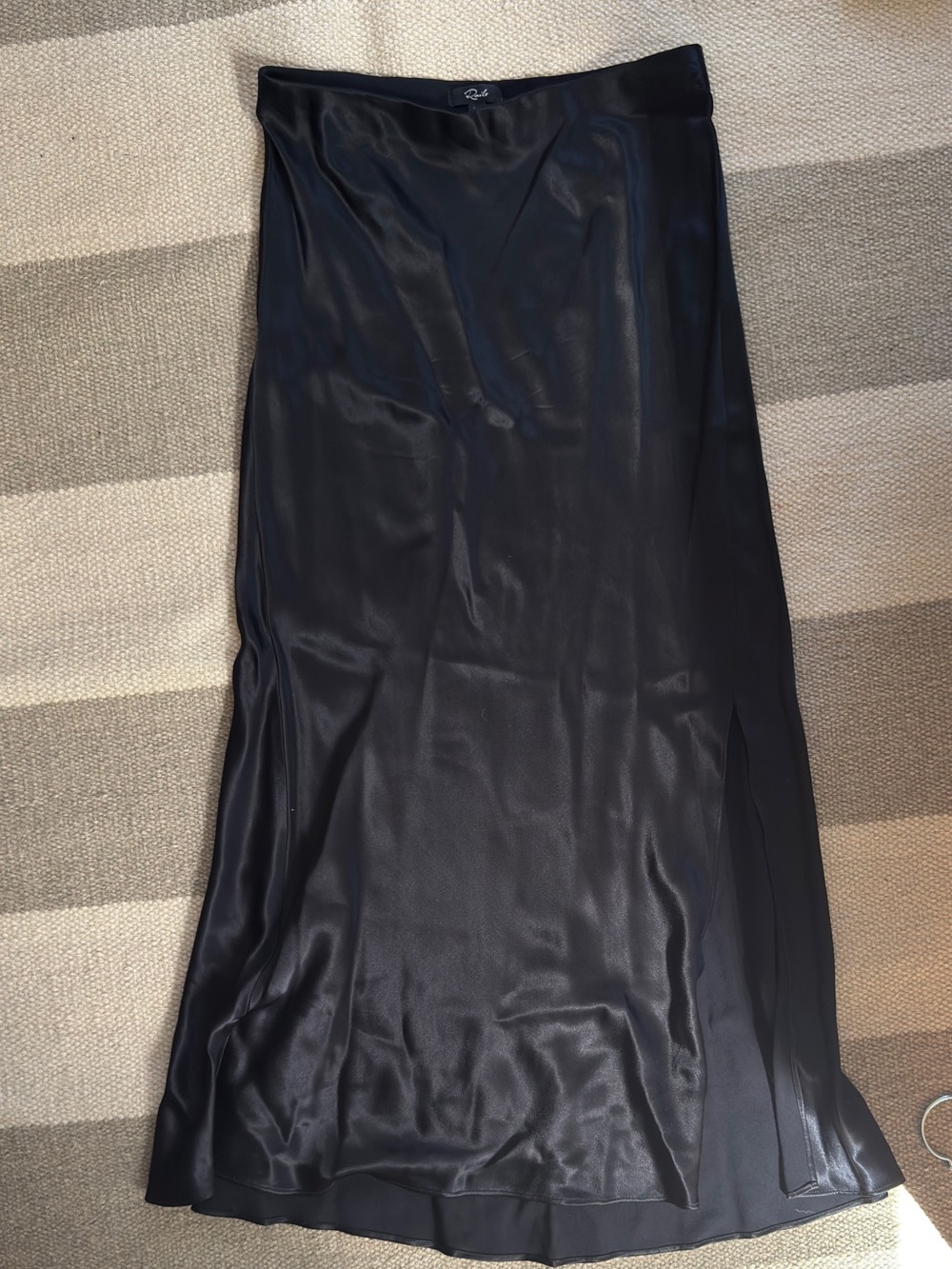 Rails Black Satin Maxi Slip Skirt